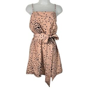 superdown Revolve Nude Pink Star Print Wrap Belt Tank Top Dress Small S Party